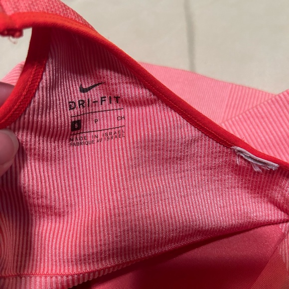 Nike Reddish Orange Textured Y-back Wide-Band Sports Bra size Small - Picture 5 of 7